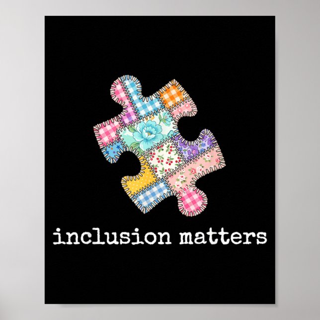 Autismus-Bewusstsein-Einschluss-Patchwork-Puzzle Poster (Vorne)