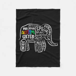 Autismus-Bewusstsein Elefant-Akzeptanz Autistische Fleecedecke