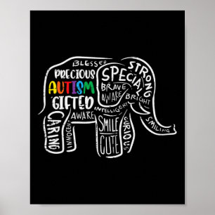 Autismus Bewusstsein Elefant Akzeptanz Autistische Poster