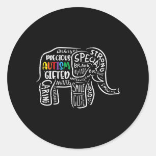 Autismus Bewusstsein Elefant Akzeptanz Autistische Runder Aufkleber