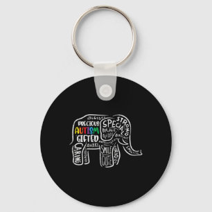 Autismus-Bewusstsein Elefant-Akzeptanz Autistische Schlüsselanhänger