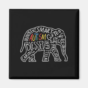 Autismus Bewusstsein Elefanten Worte Tiergeschenk Magnet
