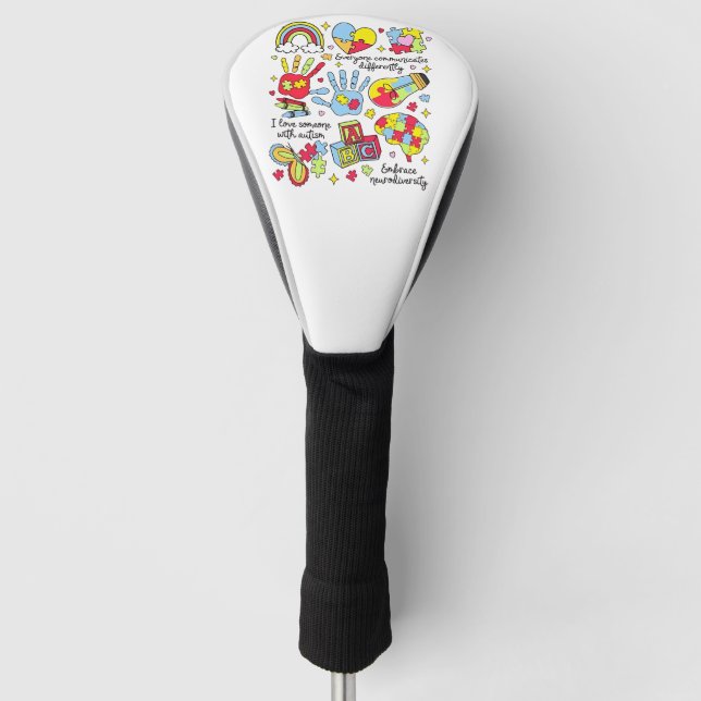 Autismus Bewusstsein Embrace Diversity Neuro-Inklu Golf Headcover (Vorderseite)