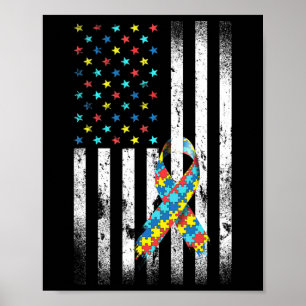Autismus Bewusstsein erschüttert amerikanisches Fl Poster