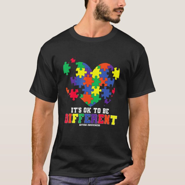 Autismus Bewusstsein Es ist in Ordnung, anders Aut T-Shirt (Vorderseite)