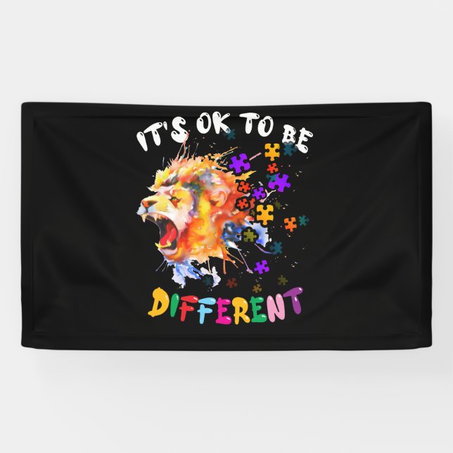 Autismus-Bewusstsein Es ist in Ordnung, anders far Banner (Horizontal)