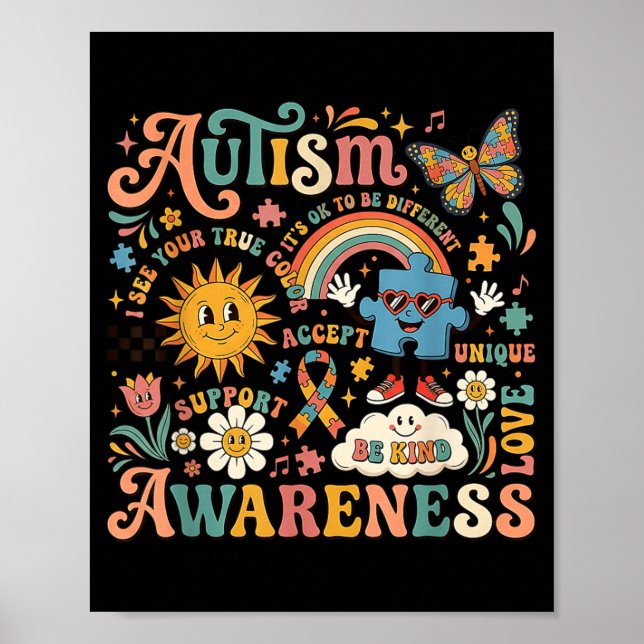 Autismus-Bewusstsein Es ist okay, anders zu sein U Poster (Vorne)