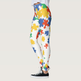 Autismus Bewusstsein farbenfrohe Puzzleteile Leggings