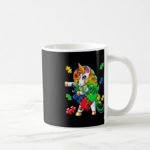 Autismus Bewusstsein Flossen Unicorn Puzzle Piece Kaffeetasse