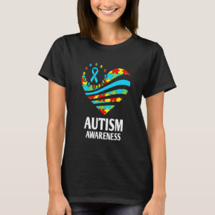 Autismus-Bewusstsein Frauen Herz Unterstützung aut T-Shirt