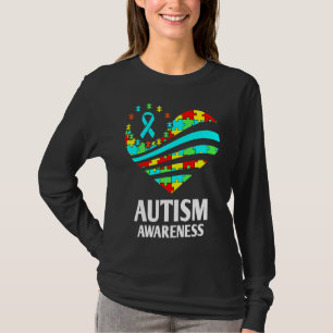 Autismus Bewusstsein Frauen Herzunterstützung Auti T-Shirt