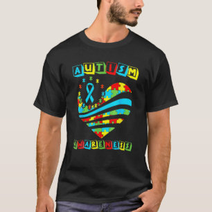 Autismus Bewusstsein Frauen Herzunterstützung Auti T-Shirt