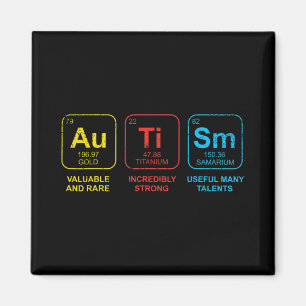 Autismus Bewusstsein Frauen Männer Kinder Elemente Magnet