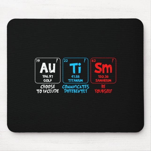 Autismus-Bewusstsein Frauen Männer Kinder Elemente Mousepad (Vorne)