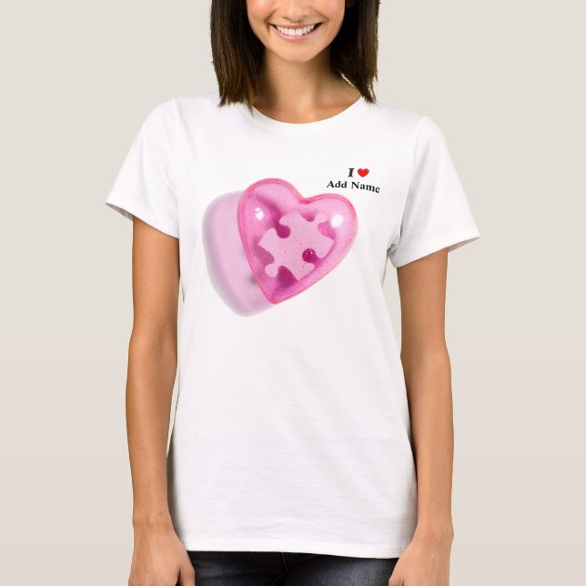 Autismus Bewusstsein Frauen Shirt Rosa Herz indivi (Vorderseite)