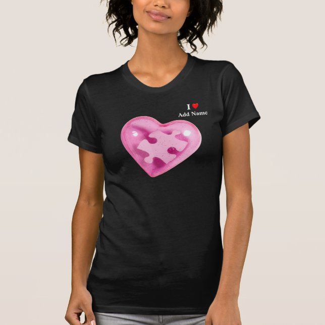 Autismus Bewusstsein Frauen Shirt Rosa Herz indivi (Vorderseite)