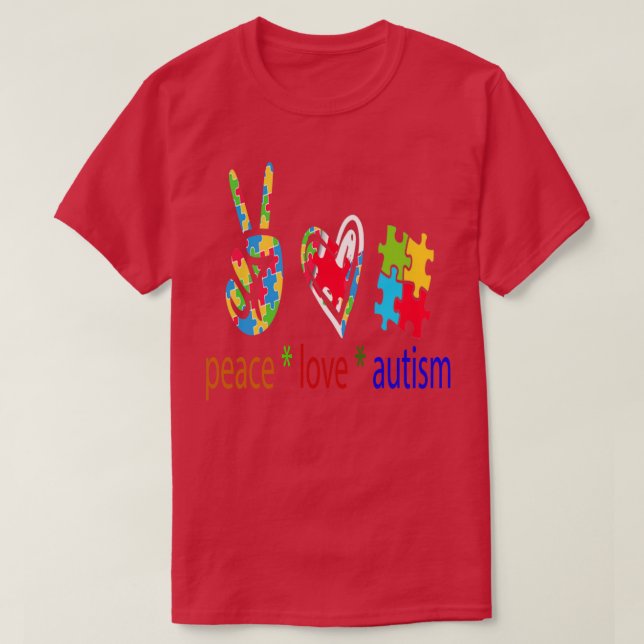Autismus Bewusstsein Frieden Liebe Autismus Bewuss T-Shirt (Design vorne)
