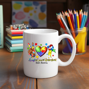 Autismus Bewusstsein Frieden Puzzle Herz Tasse