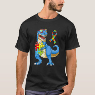 Autismus-Bewusstsein Für Kinder Puzzle-Teile Dinos T-Shirt
