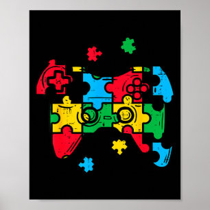 Autismus-Bewusstsein Gamer Asd Gaming Jungen Kinde Poster