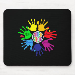 Autismus-Bewusstsein Gebärdensprache Hand Puzzle U Mousepad