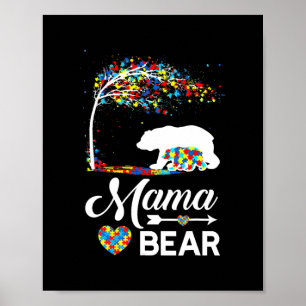 Autismus Bewusstsein Geschenk Mama Bären Unterst Poster