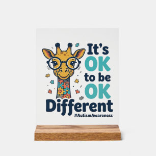 Autismus-Bewusstsein Giraffe Es ist okay, anders z Acrylschild