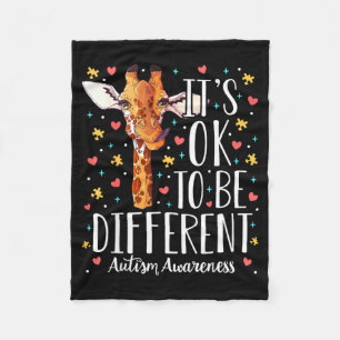 Autismus-Bewusstsein Giraffe Es ist okay, anders z Fleecedecke