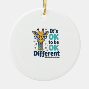 Autismus-Bewusstsein-Giraffe Es ist okay, anders z Keramik Ornament