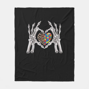 Autismus Bewusstsein Gothic Skull Hand Autismus Pu Fleecedecke