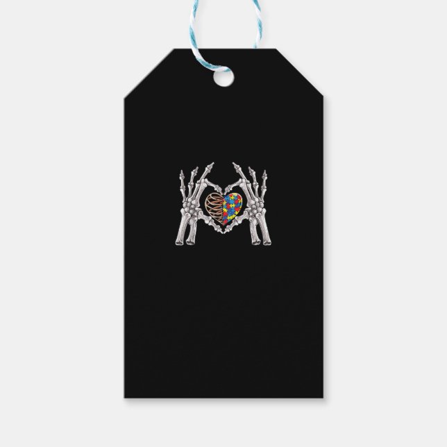 Autismus Bewusstsein Gothic Skull Hand Autismus Pu Geschenkanhänger (Vorderseite)