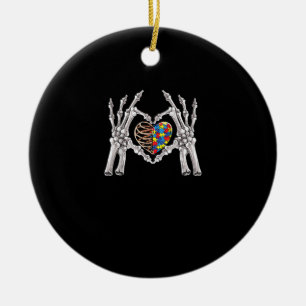 Autismus Bewusstsein Gothic Skull Hand Autismus Pu Keramik Ornament