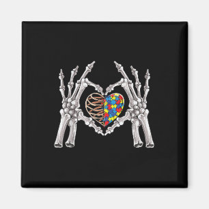 Autismus Bewusstsein Gothic Skull Hand Autismus Pu Magnet