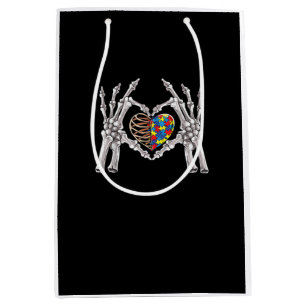 Autismus Bewusstsein Gothic Skull Hand Autismus Pu Mittlere Geschenktüte