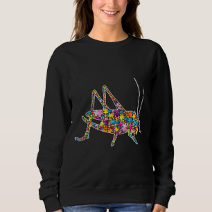Autismus Bewusstsein Grasshopper Tiere Puzzle Sweatshirt