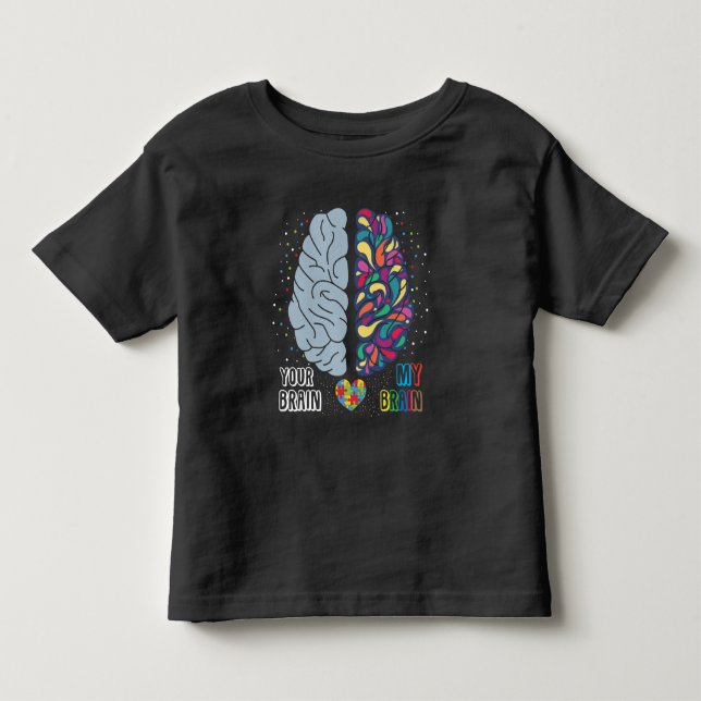 Autismus Bewusstsein Herz Autistisches farbiges Ge Kleinkind T-shirt (Vorderseite)
