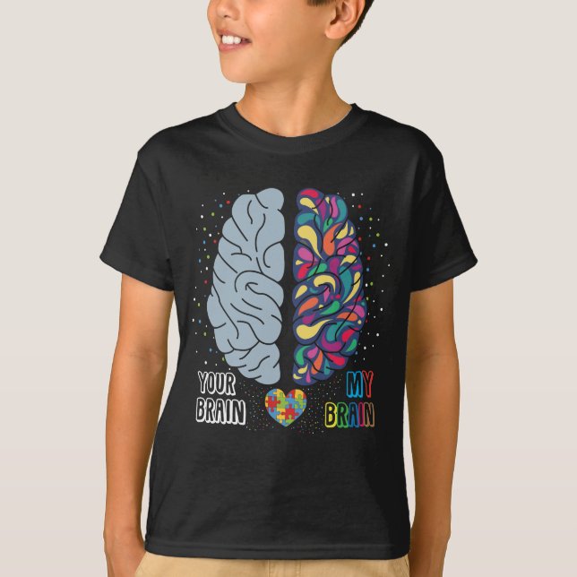Autismus Bewusstsein Herz Autistisches farbiges Ge T-Shirt (Vorderseite)