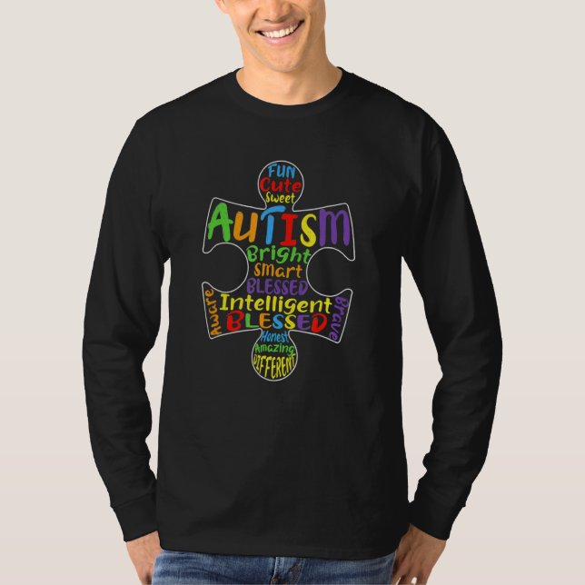 Autismus Bewusstsein Herz gesegnete Männer Frauen  T-Shirt (Vorderseite)