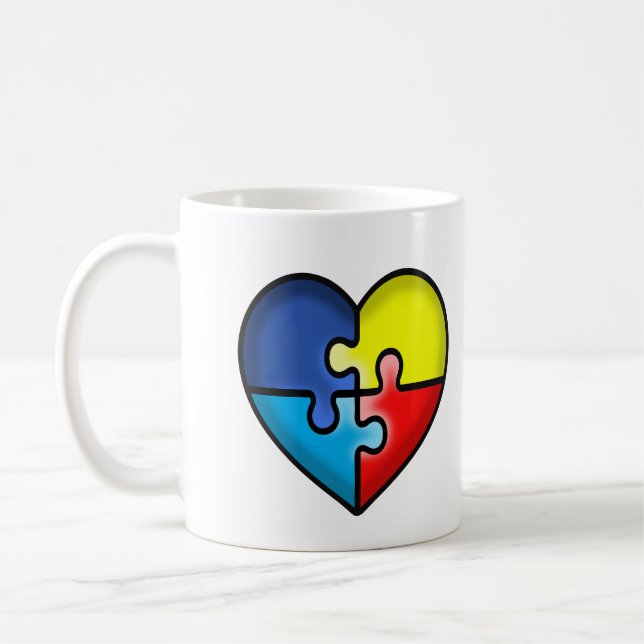Autismus Bewusstsein Herz Kaffeetasse (Links)