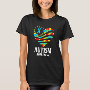Autismus-Bewusstsein Herz Stolz Unterstützt Autism T-Shirt