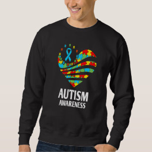 Autismus Bewusstsein Herz Unterstützung Autistisch Sweatshirt