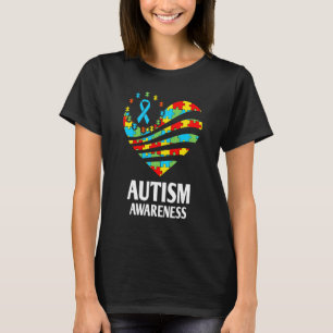 Autismus-Bewusstsein Herz Unterstützung Autistisch T-Shirt