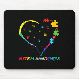 Autismus-Bewusstsein Herzfarbe Puzzle Liebe brauch Mousepad