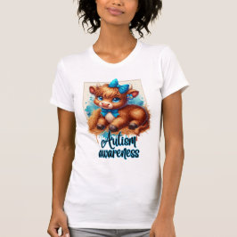 Autismus Bewusstsein Hochland-Kuh-Shirt T-Shirt