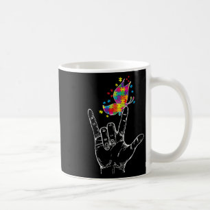Autismus-Bewusstsein Ich liebe dich Asl Handzeiche Kaffeetasse