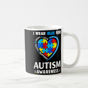 Autismus-Bewusstsein Ich trage Blau für Autismus-B Kaffeetasse