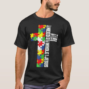 Autismus-Bewusstsein Jesus Kreuz Christlicher Gott T-Shirt