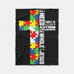 Autismus Bewusstsein Jesus Kreuz Puzzle Cool Chris Fleecedecke