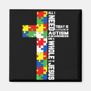 Autismus-Bewusstsein Jesus Kreuz Puzzle Cool Chris Magnet
