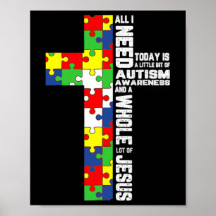 Autismus Bewusstsein Jesus Kreuz Puzzle Cool Chris Poster